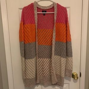 American Eagle color block speckled cardigan